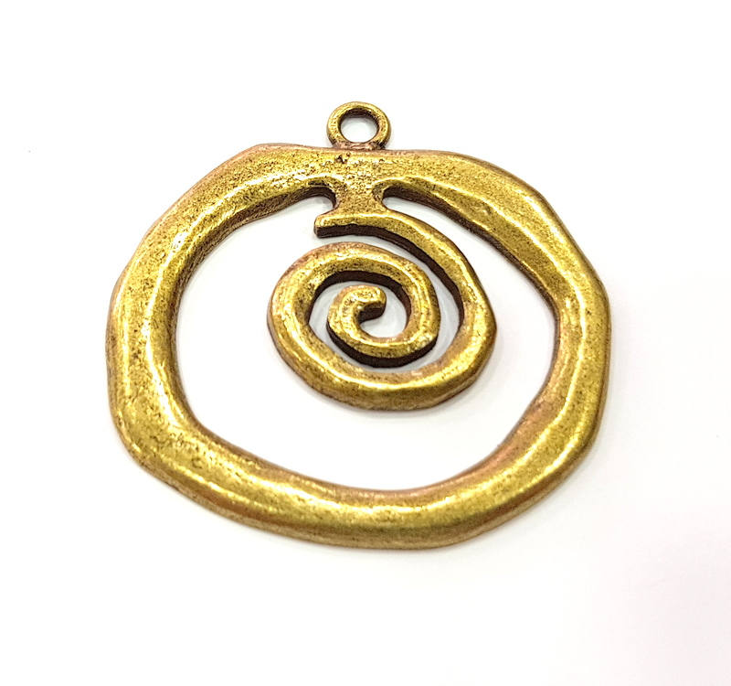 Spiral Pendant Antique Bronze Plated Pendant ( 52x53mm) G14056
