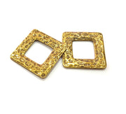 2 Antique Bronze Square Connector Antique Bronze Pendant (32mm) G9149