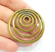2 Antique Bronze Pendant Antique Bronze Plated Pendant (45mm) G8686