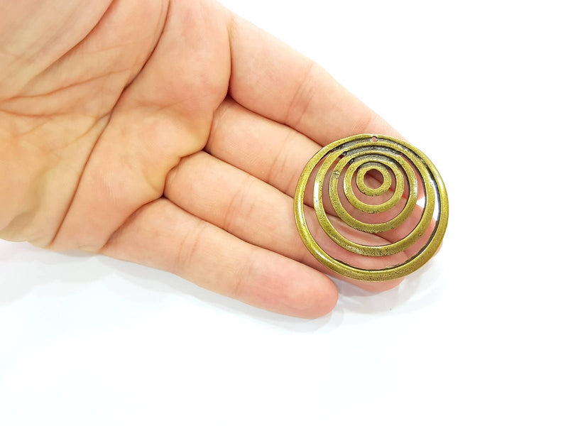 2 Antique Bronze Pendant Antique Bronze Plated Pendant (45mm) G8686