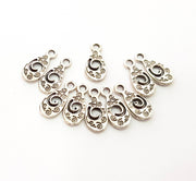 40 Silver Charms Antique Silver Plated Charms (15x6mm) G8538