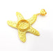 Gold Pendant Blank Base Setting Necklace Blank Resin Blank Mountings Gold Plated Brass ( 73x68mm blank ) G8541
