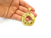 Gold Pendant Blank Base Setting Necklace Blank Resin Blank Mountings Gold Plated Brass ( 48mm blank ) G8543