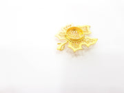 Gold Pendant Blank Base Setting Necklace Blank Resin Blank Mountings Gold Plated Brass ( 62x51mm blank ) G8545