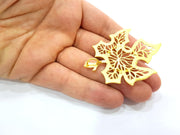 Gold Pendant Blank Base Setting Necklace Blank Resin Blank Mountings Gold Plated Brass ( 62x51mm blank ) G8545