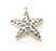 4 Star Pendant Antique Silver Plated Metal (40x36mm)  G13608