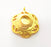 10 pcs Gold Pendant Blank Base Setting Necklace Blank Resin Blank Mountings Gold Plated Brass ( 29mm blank ) G8567