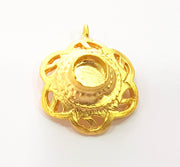 Gold Pendant Blank Base Setting Necklace Blank Resin Blank Mountings Gold Plated Brass ( 29mm blank ) G8567