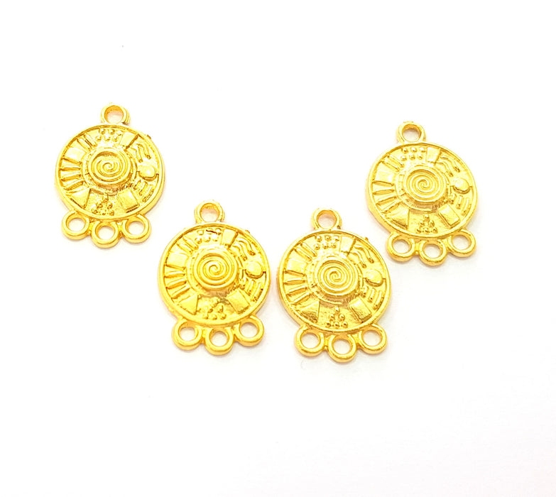 4 Gold Charm Gold Plated Charms  (20x13mm)  G8573