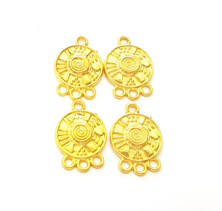 4 Gold Charm Gold Plated Charms  (20x13mm)  G8573