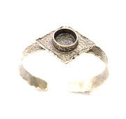 Silver Bracelet Blanks Bangle Blanks Cuff Blanks Adjustable Hammered Bracelet Blank Antique Silver Plated Brass ( 17x13mm Blanks ) G9157