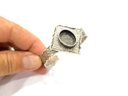 Silver Bracelet Blanks Bangle Blanks Cuff Blanks Adjustable Hammered Bracelet Blank Antique Silver Plated Brass ( 17x13mm Blanks ) G9157