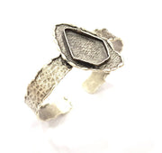 Silver Bracelet Blanks Bangle Blanks Cuff Blanks Adjustable Hammered Bracelet Blank Antique Silver Plated Brass ( 28x18mm Blanks ) G9160