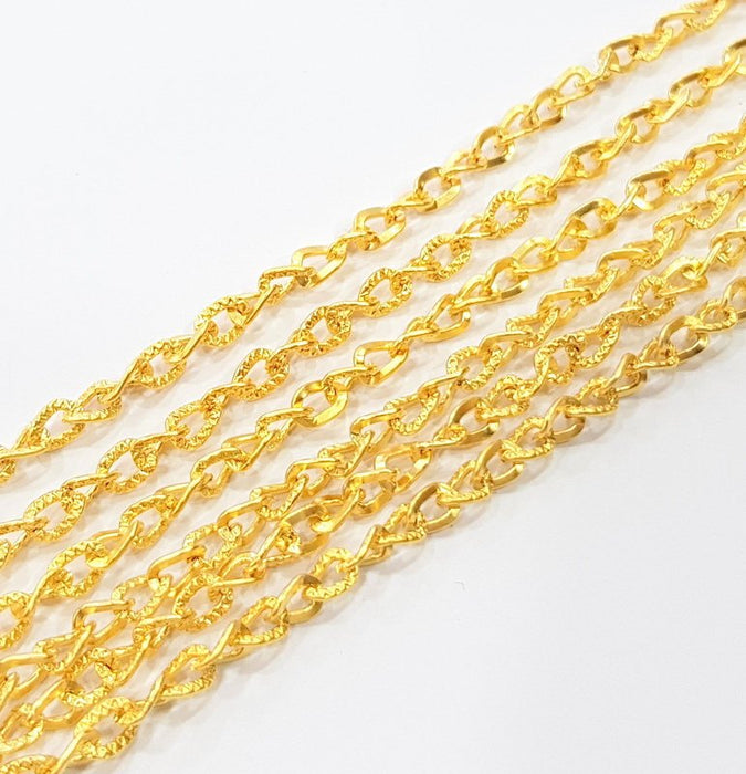 Textured Gold Chain Gold Plated Chain 1 Meter - 3.3 Feet  (5.2x3.6 mm) G9161