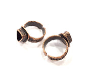 Copper Ring Settings inlay Ring Blank Mosaic Ring Bezel Base Cabochon Mountings (9x7mm blank ) Antique Copper Plated Brass G9169