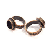 Copper Ring Settings inlay Ring Blank Mosaic Ring Bezel Base Cabochon Mountings (10mm blank ) Antique Copper Plated Brass G9173