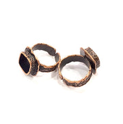 Copper Ring Settings inlay Ring Blank Mosaic Ring Bezel Base Cabochon Mountings (10mm blank ) Antique Copper Plated Brass G9175
