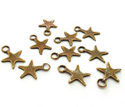 30 Star Charm Antique Bronze Charm (16x12mm) G13925
