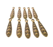 10 Antique Bronze Charm Antique Bronze Plated Charm (35x6mm) G9094