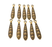 10 Antique Bronze Charm Antique Bronze Plated Charm (35x6mm) G9094