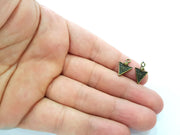 20 Triangle Charm Antique Bronze Plated Charm (16x11mm) G8581