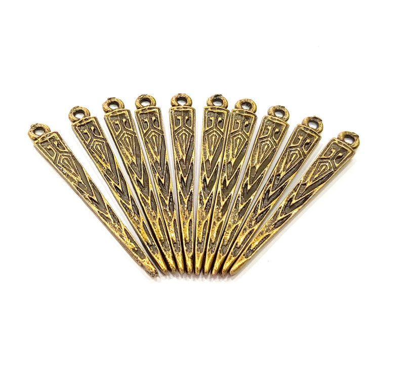 10 Antique Bronze Charm Antique Bronze Plated Charm (39x5mm) G8582