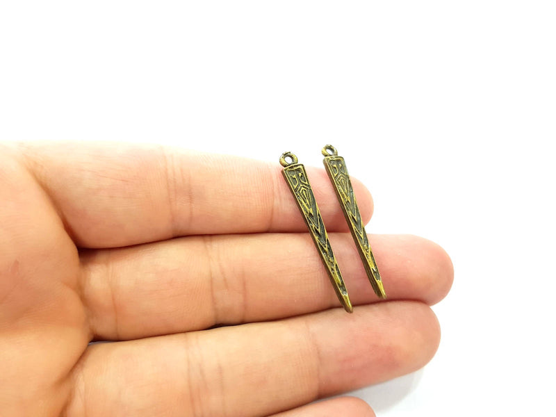 10 Antique Bronze Charm Antique Bronze Plated Charm (39x5mm) G8582