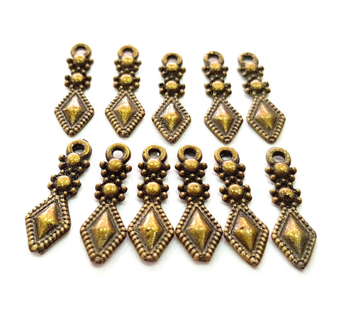 50 Antique Bronze Charm Antique Bronze Plated Charm (17x5mm) G15630