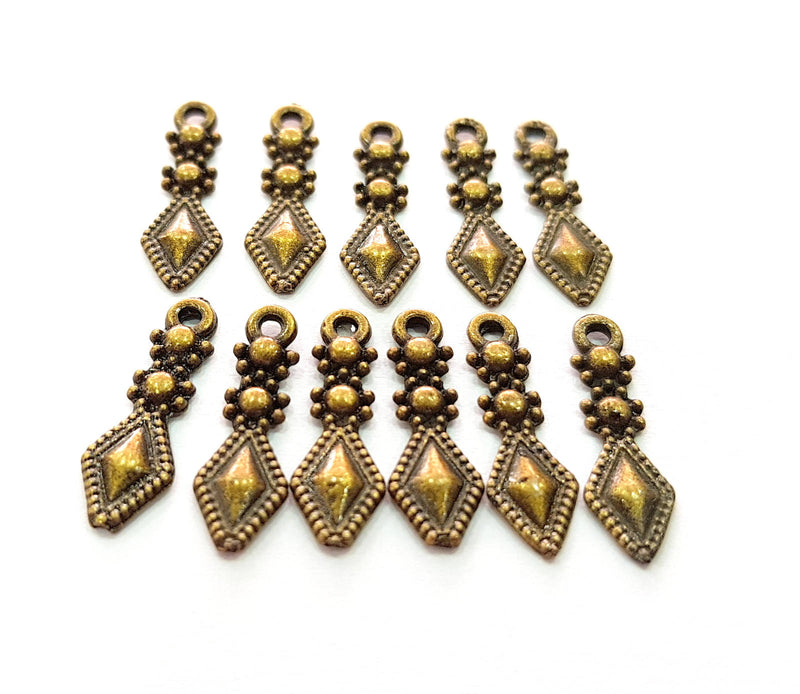 50 Antique Bronze Charm Antique Bronze Plated Charm (17x5mm) G15630