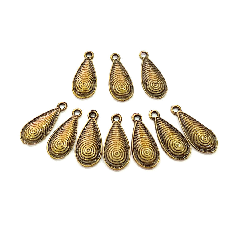 10 Antique Bronze Charm Antique Bronze Plated Charm (18x7mm) G8587