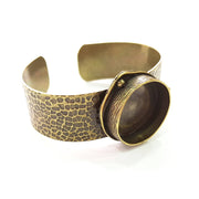 Hammered Bracelet Blanks Bangle Blanks Cuff Blanks Adjustable Bracelet Blank Antique Bronze Plated Brass (24mm Blanks) G8591