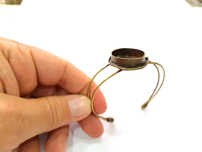 Bracelet Blanks Bangle Blanks Cuff Blanks Adjustable Bracelet Blank Antique Bronze Plated Brass ( 25x18mm Blanks ) G8593
