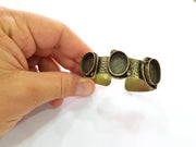 Hammered Bracelet Blanks Bangle Blanks Cuff Blanks Adjustable Bracelet Blank Antique Bronze Plated Brass (18x13mm Blanks) G8594