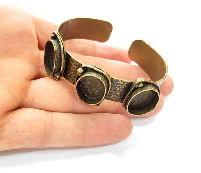 Hammered Bracelet Blanks Bangle Blanks Cuff Blanks Adjustable Bracelet Blank Antique Bronze Plated Brass (18x13mm Blanks) G8594