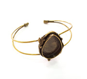 Bracelet Blanks Bangle Blanks Cuff Blanks Adjustable Bracelet Blank Antique Bronze Plated Brass ( 25x18mm Blanks ) G8595