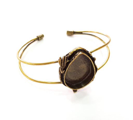 Bracelet Blanks Bangle Blanks Cuff Blanks Adjustable Bracelet Blank Antique Bronze Plated Brass ( 25x18mm Blanks ) G8595
