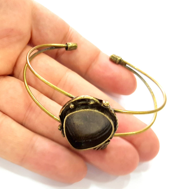 Bracelet Blanks Bangle Blanks Cuff Blanks Adjustable Bracelet Blank Antique Bronze Plated Brass ( 25x18mm Blanks ) G8595