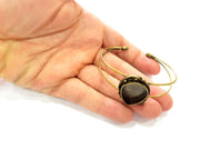 Bracelet Blanks Bangle Blanks Cuff Blanks Adjustable Bracelet Blank Antique Bronze Plated Brass ( 25x18mm Blanks ) G8595