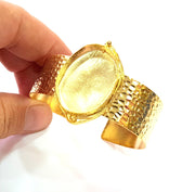 Gold Bangle Blanks Bracelet Blanks Hammered Cuff Blanks Adjustable Bracelet Blank Gold Plated Brass (30x22mm Blanks ) G8596