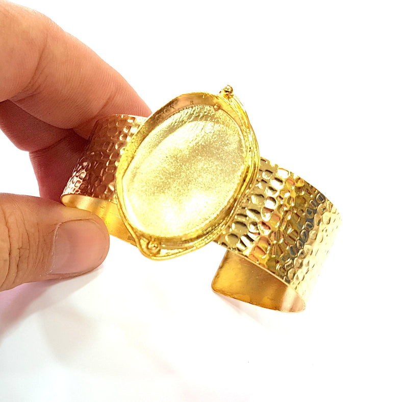 Gold Bangle Blanks Bracelet Blanks Hammered Cuff Blanks Adjustable Bracelet Blank Gold Plated Brass (30x22mm Blanks ) G8596