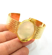 Gold Bangle Blanks Bracelet Blanks Hammered Cuff Blanks Adjustable Bracelet Blank Gold Plated Brass (30x22mm Blanks ) G8596