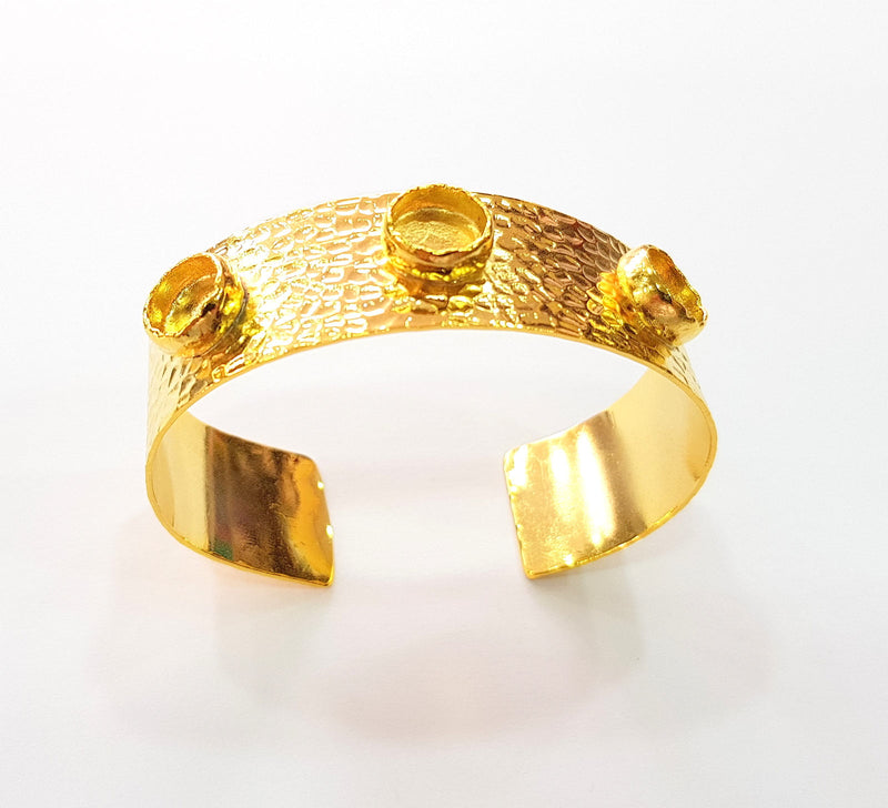 Gold Bangle Blanks Bracelet Blanks Hammered Cuff Blanks Adjustable Bracelet Blank Gold Plated Brass (10mm Blanks ) G8598