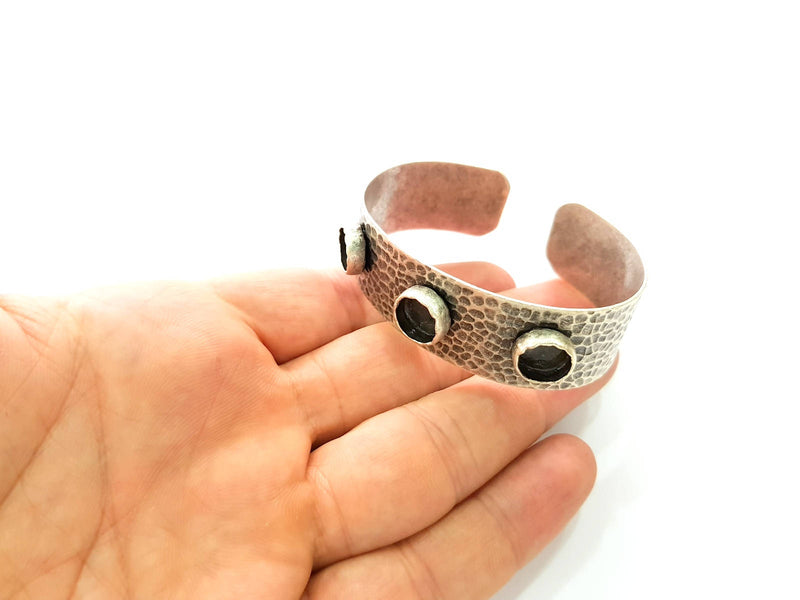 Bracelet Blanks Bangle Blanks Cuff Blanks Adjustable Hammered Bracelet Blank Antique Silver Plated Brass ( 10mm Blanks ) G8599