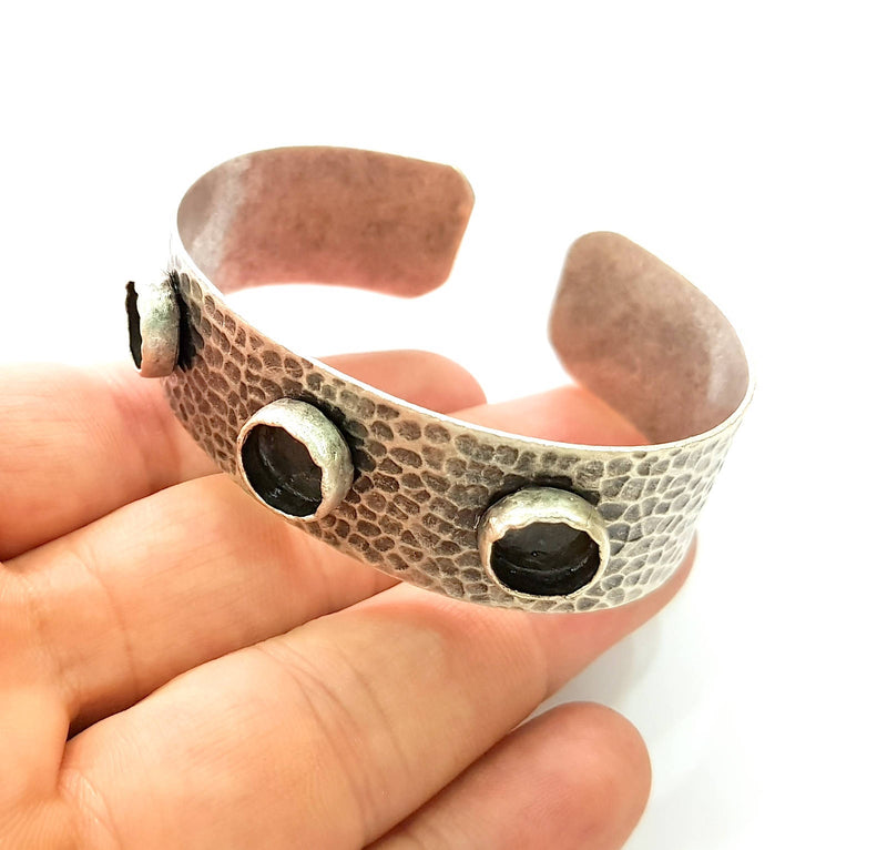 Bracelet Blanks Bangle Blanks Cuff Blanks Adjustable Hammered Bracelet Blank Antique Silver Plated Brass ( 10mm Blanks ) G8599
