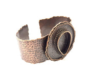 Copper Bracelet Blanks Bangle Blanks Cuff Blanks Adjustable Hammered Bracelet Blank Antique Copper Plated Brass (25x18mm Blanks ) G9240