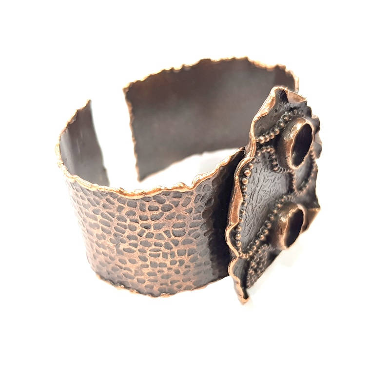 Copper Bracelet Blanks Bangle Blanks Cuff Blanks Adjustable Hammered Bracelet Blank Antique Copper Plated Brass (10mm Blanks ) G9241