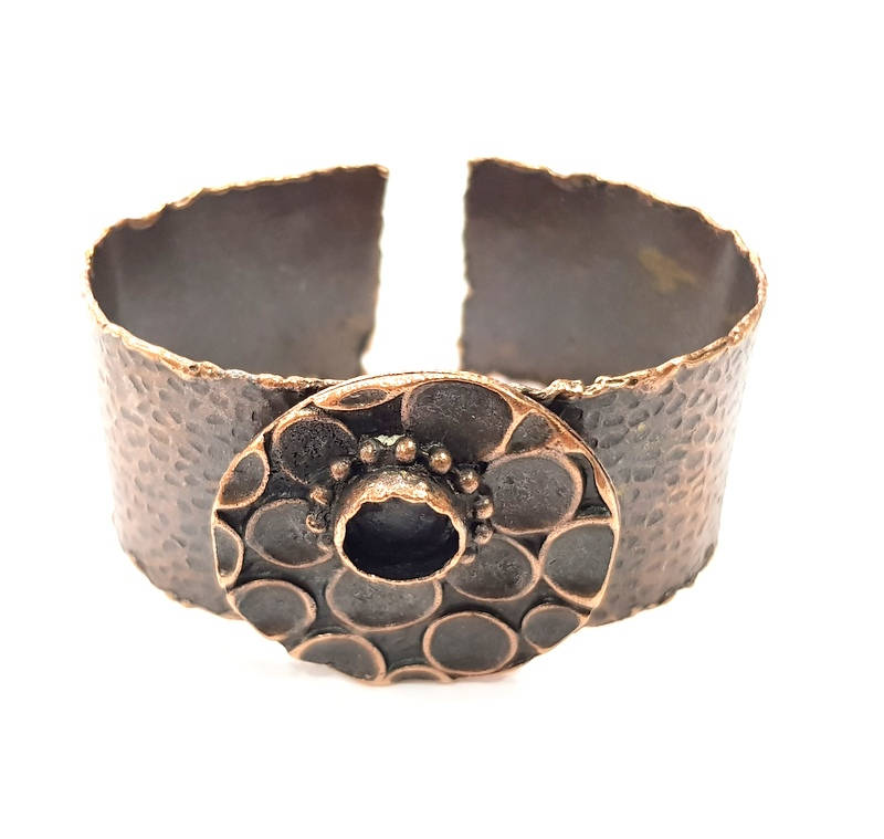 Copper Bracelet Blanks Bangle Blanks Cuff Blanks Adjustable Hammered Bracelet Blank Antique Copper Plated Brass (10mm Blanks ) G9242