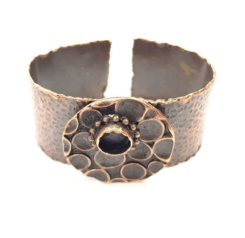 Copper Bracelet Blanks Bangle Blanks Cuff Blanks Adjustable Hammered Bracelet Blank Antique Copper Plated Brass (10mm Blanks ) G9242