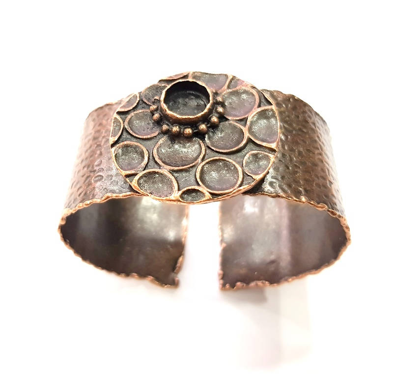 Copper Bracelet Blanks Bangle Blanks Cuff Blanks Adjustable Hammered Bracelet Blank Antique Copper Plated Brass (10mm Blanks ) G9242
