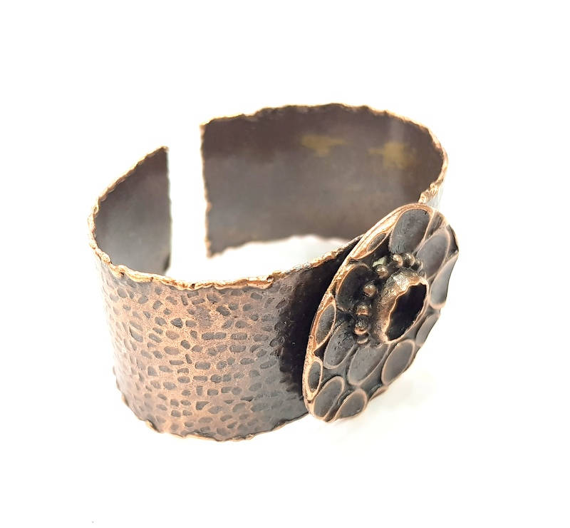 Copper Bracelet Blanks Bangle Blanks Cuff Blanks Adjustable Hammered Bracelet Blank Antique Copper Plated Brass (10mm Blanks ) G9242